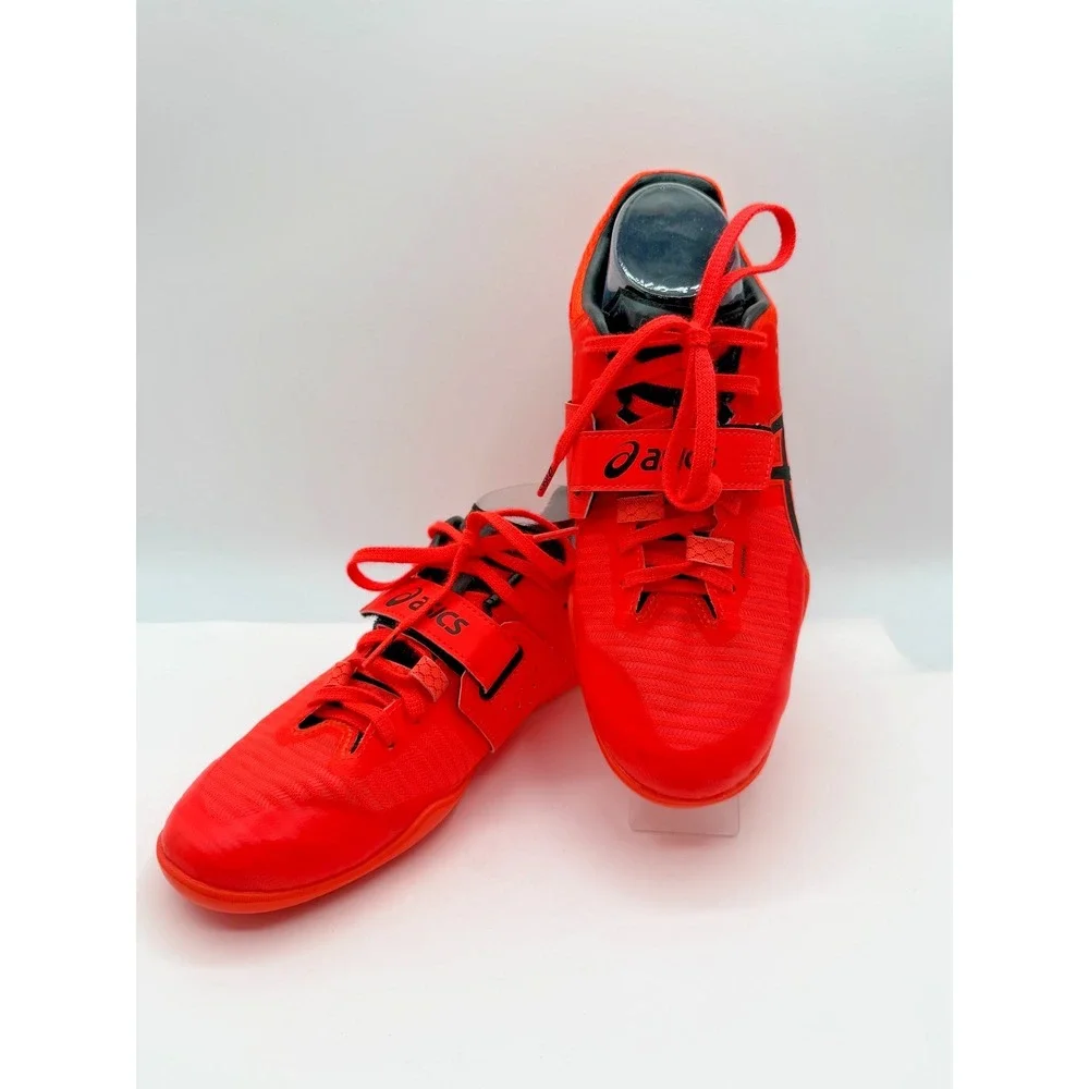 Asics‎ Throw Pro 2 Shoes Unisex Sz 7.5 Track Field 1093A046 Sunrise Red Dynawrap